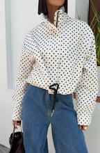 Polka Dot Mock Neck Jacket