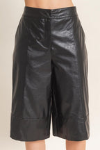 Leather Bermuda Pants