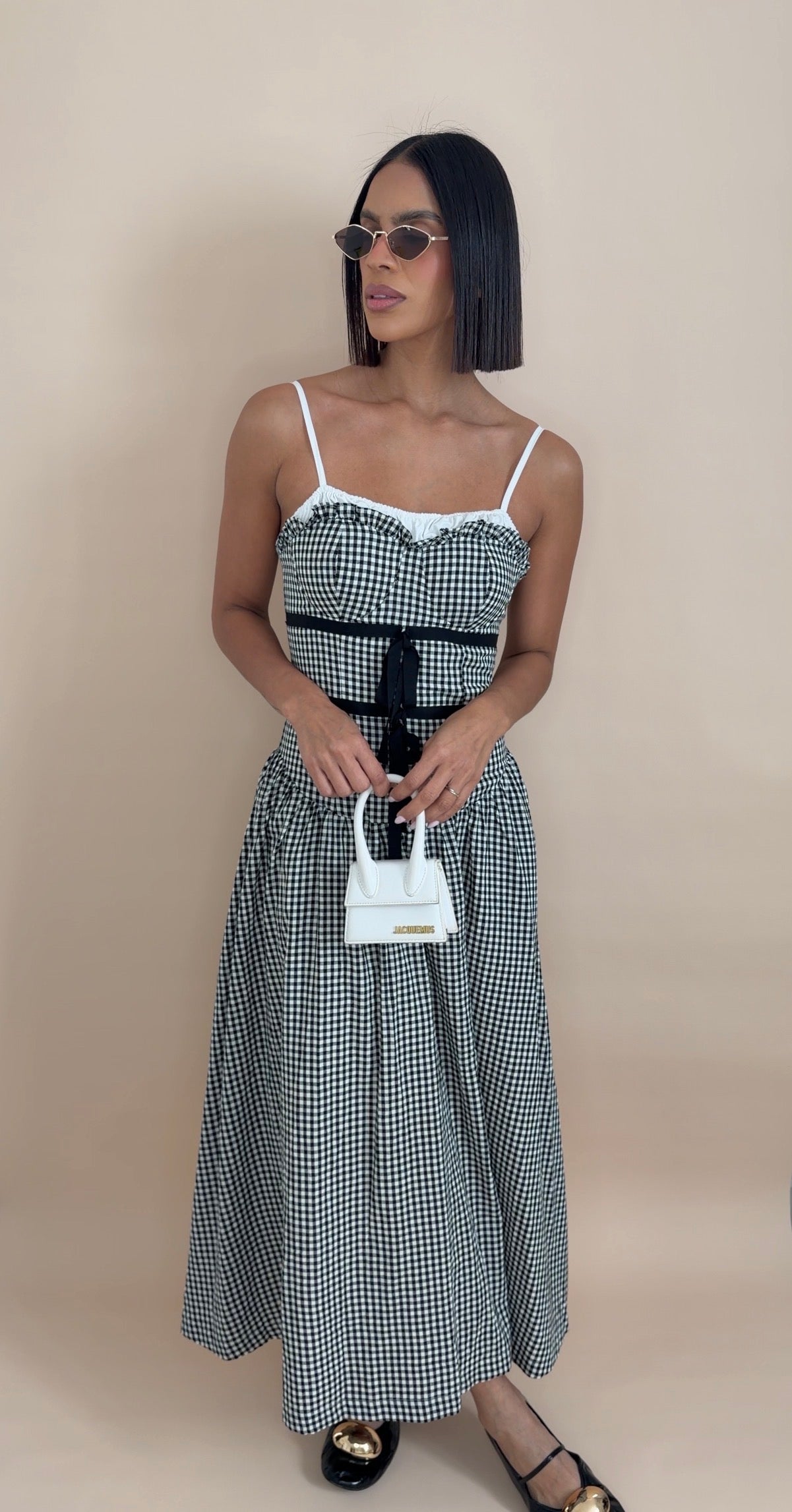 Gingham Midi Dress