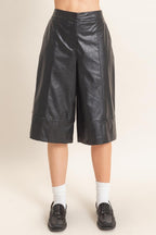 Leather Bermuda Pants