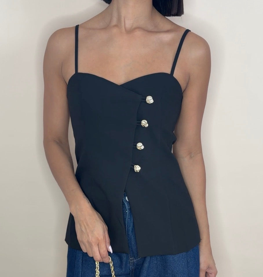 Black Vest Top