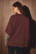 Mocha Plaid Layered Tee