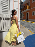 Yellow Poplin Dress