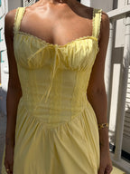 Yellow Poplin Dress