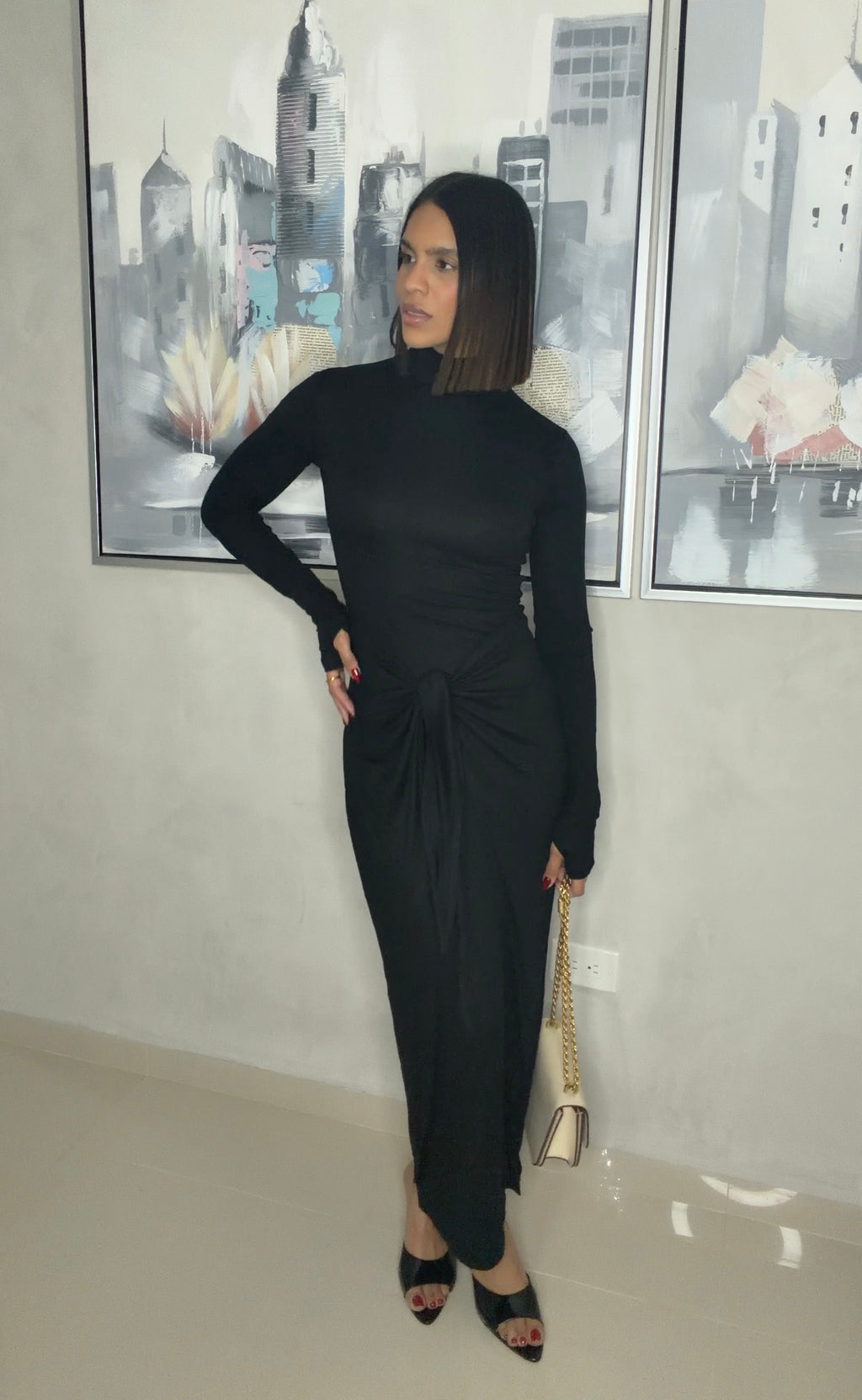 Turtleneck Black Dress