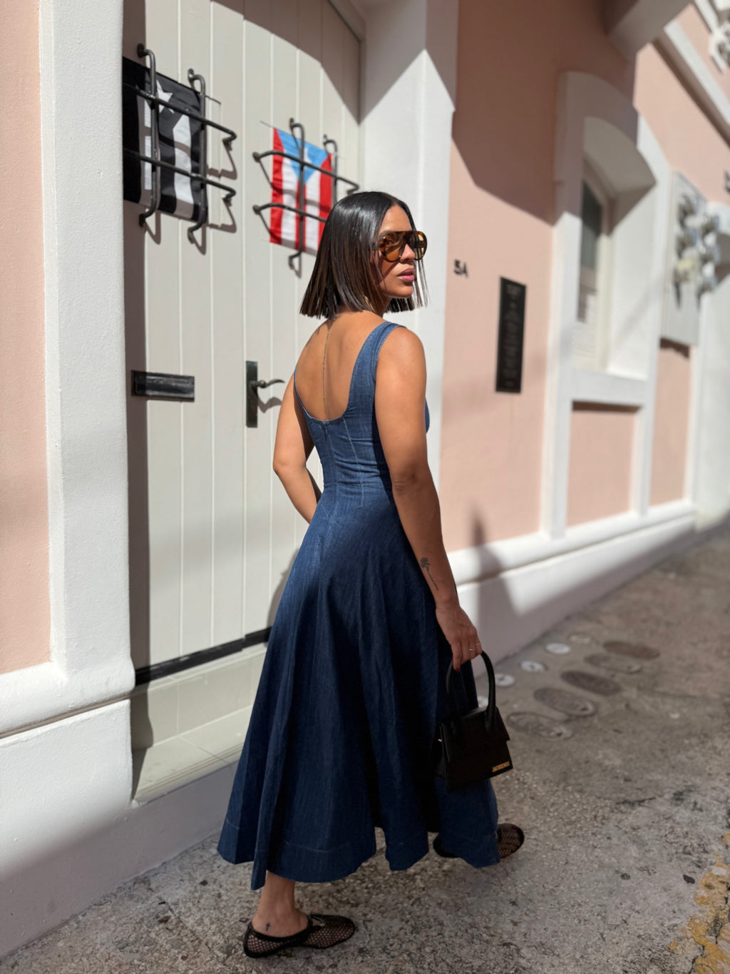 Denim Poplin Dress