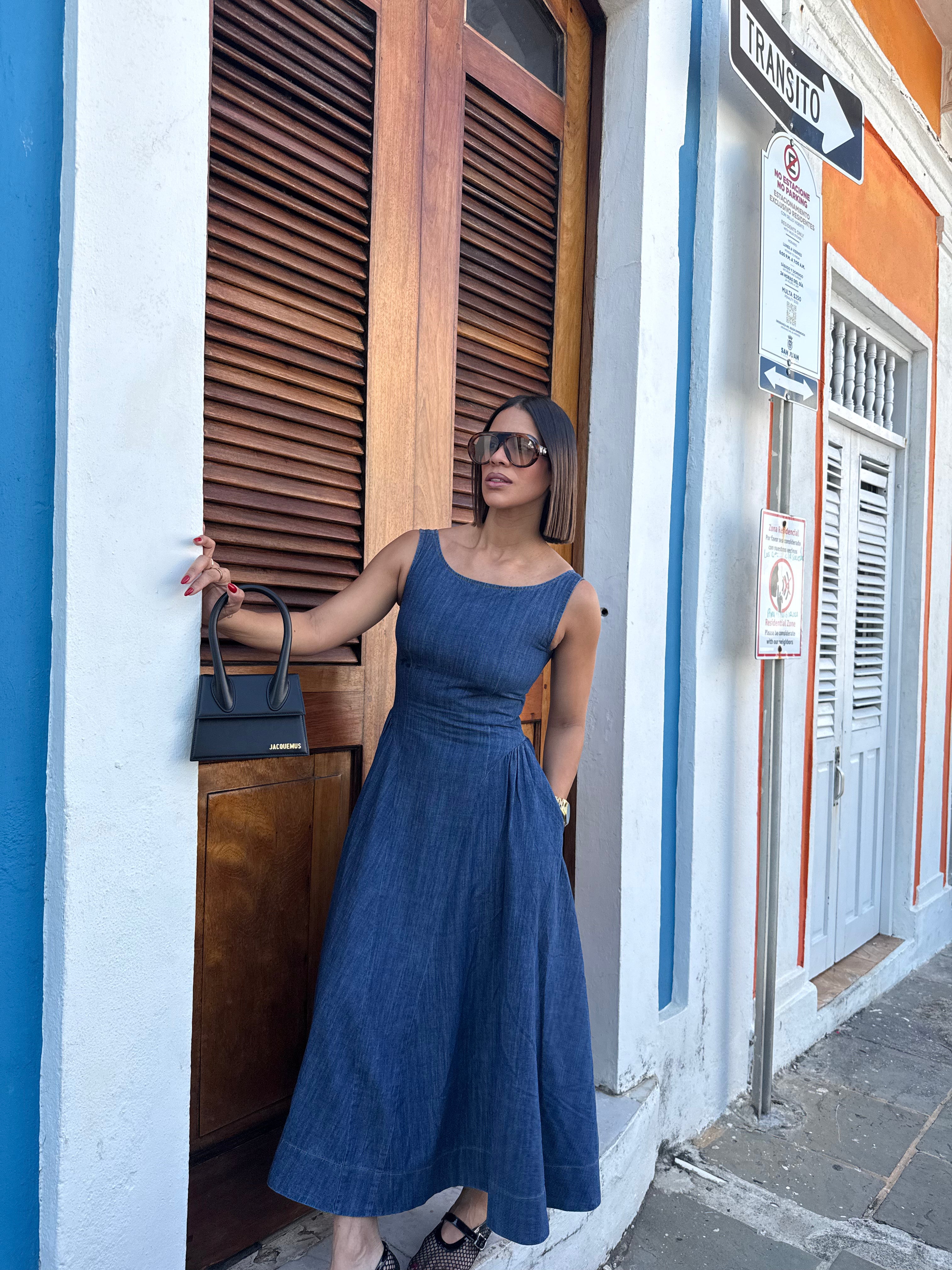 Denim Poplin Dress