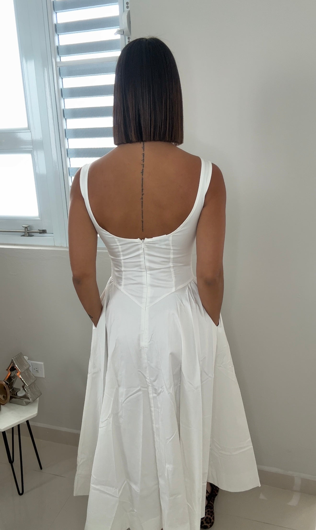 Ivory Poplin Dress